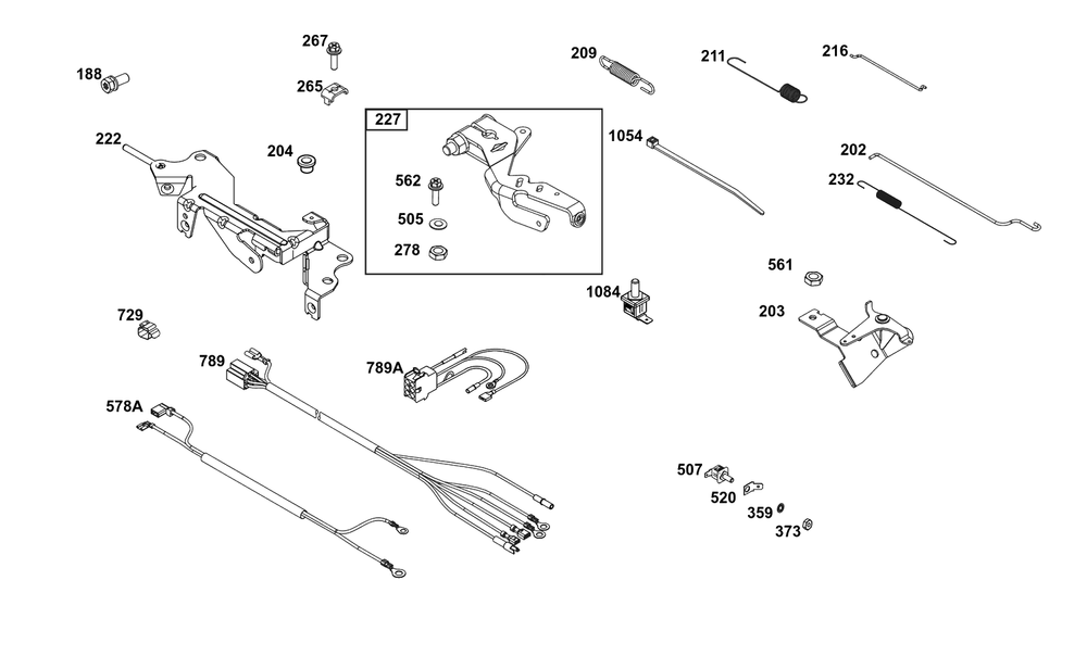 Controls Group Diagram and Parts List for 386777-3139-G1  Briggs and Stratton Engine